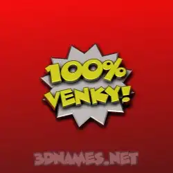 venky in 100 Percent style - 3D name wallpaper