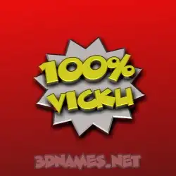 vicku in 100 Percent style - 3D name wallpaper
