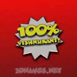 vishnukant in 100 Percent style - 3D name wallpaper