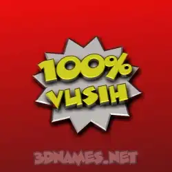 vusih in 100 Percent style - 3D name wallpaper