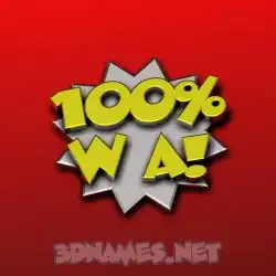 w a in 100 Percent style - 3D name wallpaper