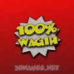 wagih in 100 Percent style - 3D name wallpaper