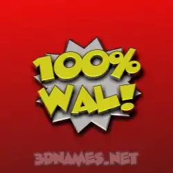 wal in 100 Percent style - 3D name wallpaper