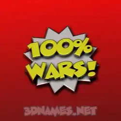 wars in 100 Percent style - 3D name wallpaper