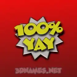 yay in 100 Percent style - 3D name wallpaper
