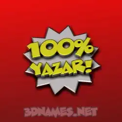 yazar in 100 Percent style - 3D name wallpaper