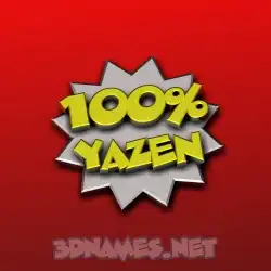 yazen in 100 Percent style - 3D name wallpaper