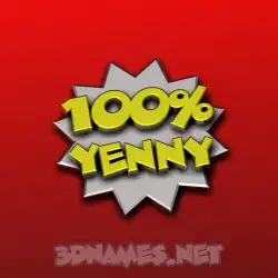 yenny in 100 Percent style - 3D name wallpaper