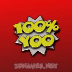 yoo in 100 Percent style - 3D name wallpaper
