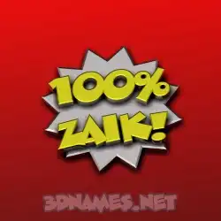 zaik in 100 Percent style - 3D name wallpaper