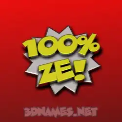 ze in 100 Percent style - 3D name wallpaper