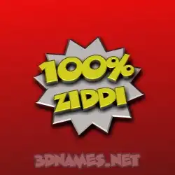 ziddi in 100 Percent style - 3D name wallpaper