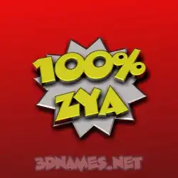 zya in 100 Percent style - 3D name wallpaper