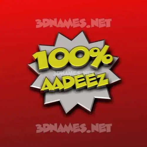 aadeez in 100 Percent style - 3D name wallpaper