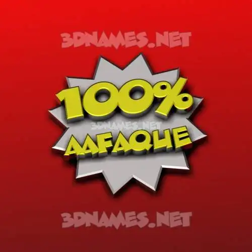 aafaque in 100 Percent style - 3D name wallpaper
