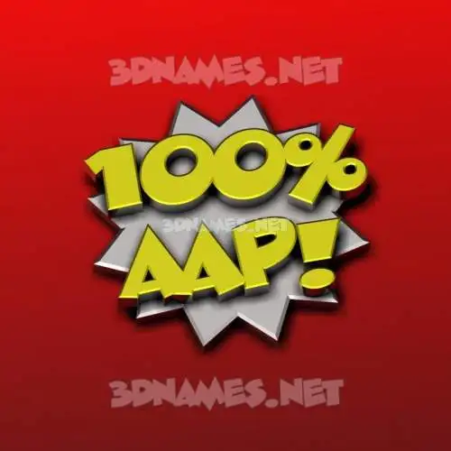 aap in 100 Percent style - 3D name wallpaper