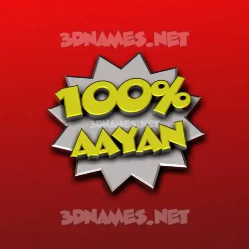 aayan in 100 Percent style - 3D name wallpaper