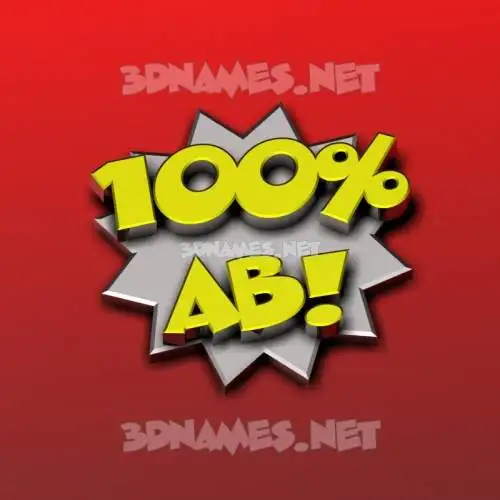 ab in 100 Percent style - 3D name wallpaper