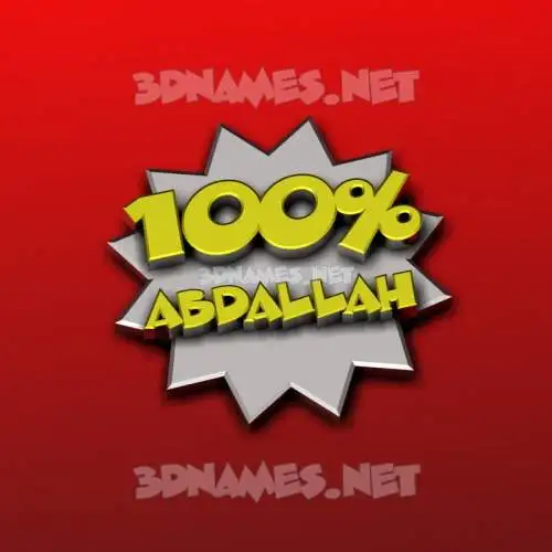 abdallah in 100 Percent style - 3D name wallpaper