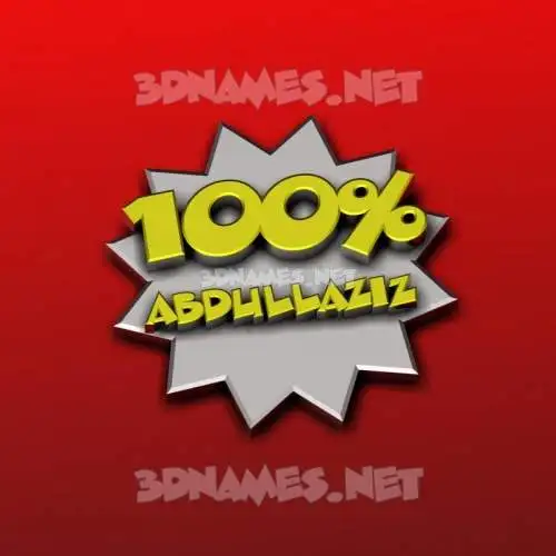 abdullaziz in 100 Percent style - 3D name wallpaper