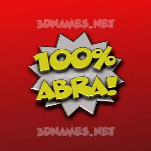 abra in 100 Percent style - 3D name wallpaper