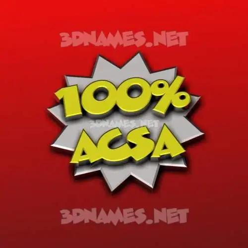 acsa in 100 Percent style - 3D name wallpaper