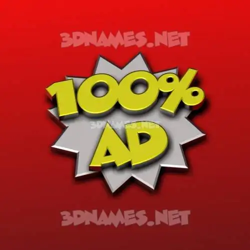ad in 100 Percent style - 3D name wallpaper