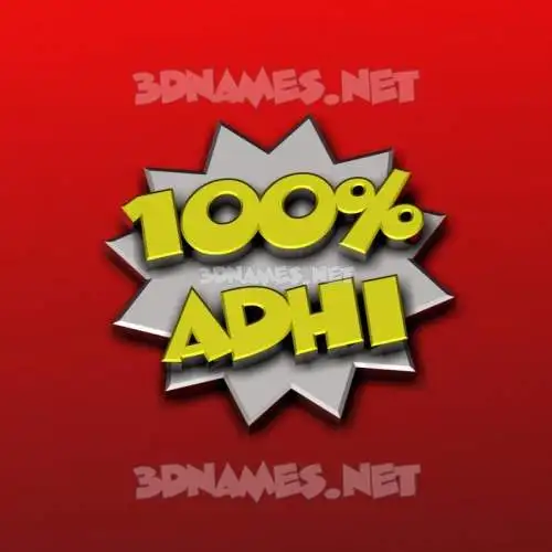 adhi in 100 Percent style - 3D name wallpaper