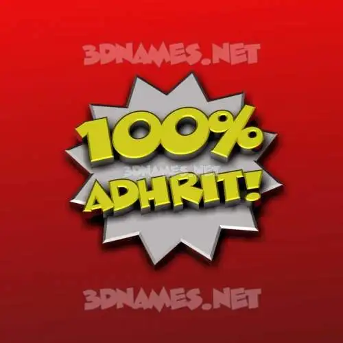 adhrit in 100 Percent style - 3D name wallpaper