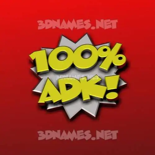 adk in 100 Percent style - 3D name wallpaper