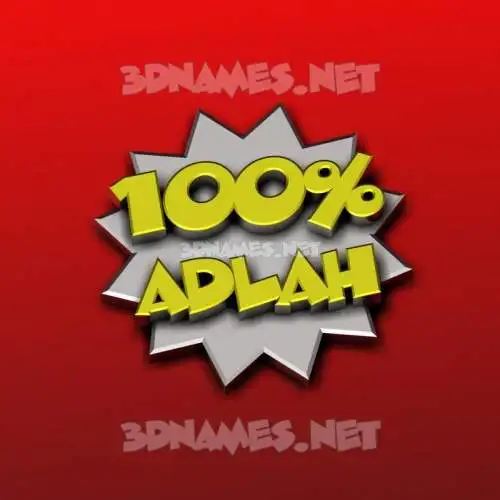 adlah in 100 Percent style - 3D name wallpaper