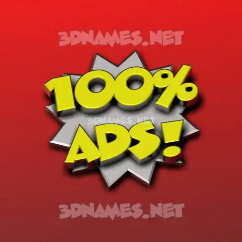 ads in 100 Percent style - 3D name wallpaper