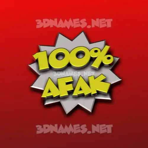 afak in 100 Percent style - 3D name wallpaper