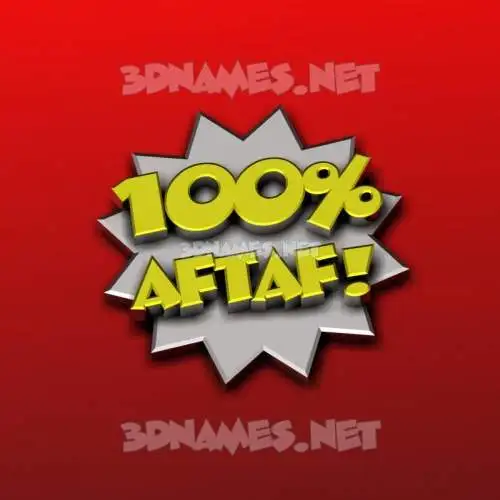 aftaf in 100 Percent style - 3D name wallpaper