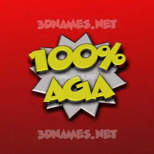 aga in 100 Percent style - 3D name wallpaper