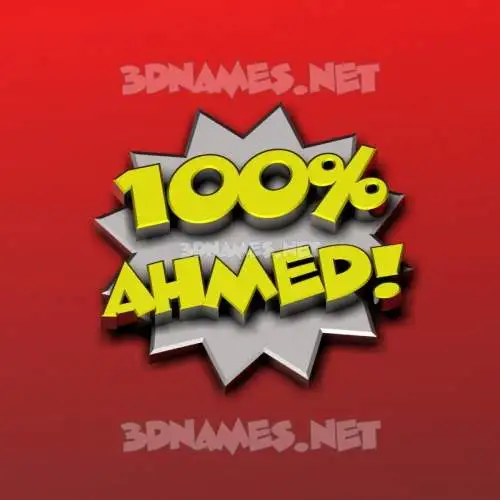 ahmed in 100 Percent style - 3D name wallpaper