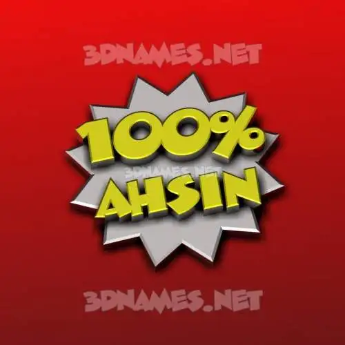 ahsin in 100 Percent style - 3D name wallpaper