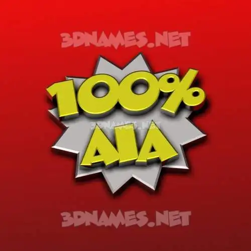 aia in 100 Percent style - 3D name wallpaper aia in 100 Percent style - 3D name wallpaper