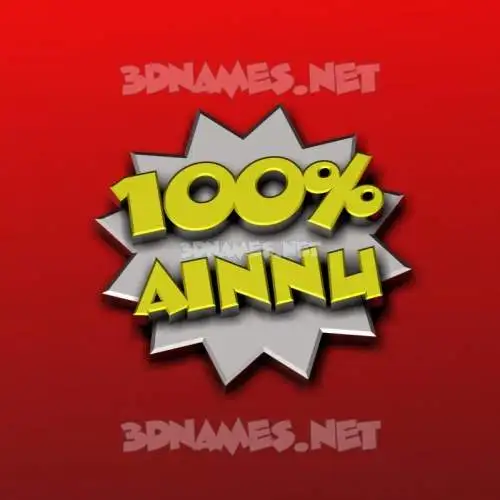 ainnu in 100 Percent style - 3D name wallpaper