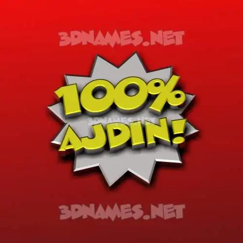 ajdin in 100 Percent style - 3D name wallpaper