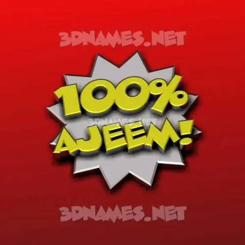 ajeem in 100 Percent style - 3D name wallpaper