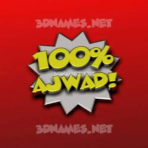 ajwad in 100 Percent style - 3D name wallpaper