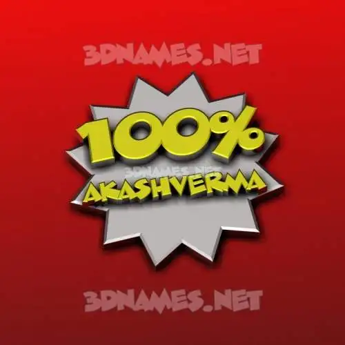 akashverma in 100 Percent style - 3D name wallpaper