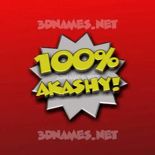 akashy in 100 Percent style - 3D name wallpaper