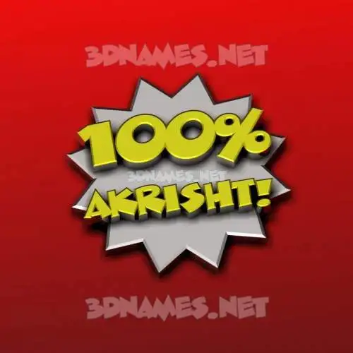 akrisht in 100 Percent style - 3D name wallpaper