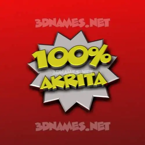 akrita in 100 Percent style - 3D name wallpaper