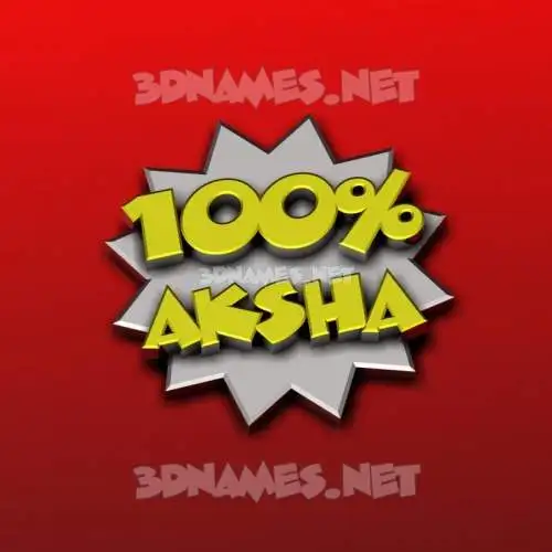 aksha in 100 Percent style - 3D name wallpaper