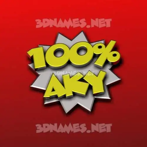 aky in 100 Percent style - 3D name wallpaper