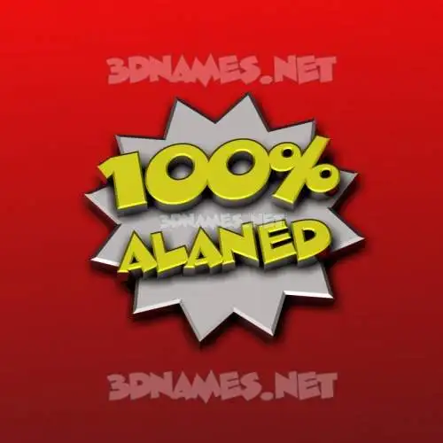 alaned in 100 Percent style - 3D name wallpaper