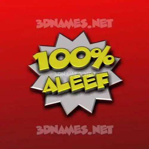 aleef in 100 Percent style - 3D name wallpaper